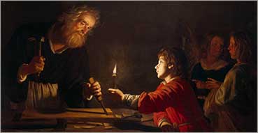 Preghiera alla Vergine di She Shan, Benedetto XVI. Nell'immagine: Gerrit van Honthorst, L'infanzia di Cristo