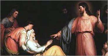 Preghiera per i malati e gli operatori sanitari, Giornata del Malato. Nell'immagine: John Bridges, Cristo guarisce la madre di Simon Pietro, 1818-1854