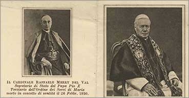 Immagine votiva del Servo di Dio Raffaele Merry del Val e di san Pio X