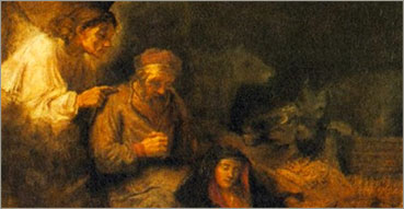 Angelus Domini in honorem Sancti Iosephi, Angelo del Signore in onore di san Giuseppe. Nell'immagine: Rembrandt, Il sogno di Giuseppe, 1650-1655, Budapest, Museo di belle arti