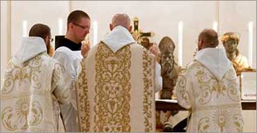 Intervista Monastero San Benedetto di Norcia. Nell'immagine: Monastero di San Benedetto di Norcia, liturgia